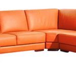 2227 Orange Top Grain Leather Sectional Sofa - Sectional Sofas .
