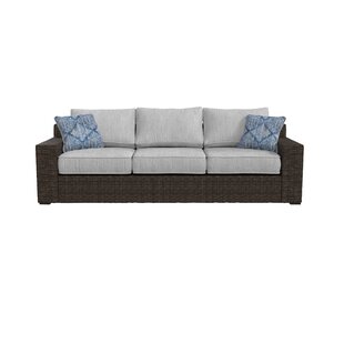 Deanna Resin Wicker Patio Sofa with Cushions | Joss & Ma