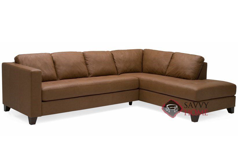 Jura Top-Grain Leather Chaise Sectional Sofa by Palliser | Modern .