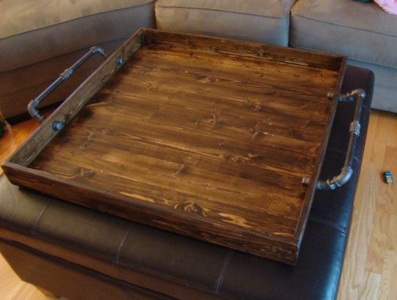 Industrial Style Ottoman Tray Rustic Ottoman Tray Wooden | Rustic .