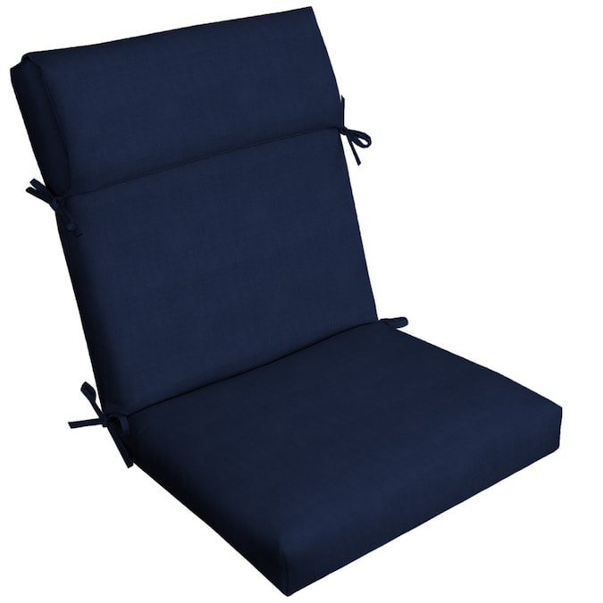 allen + roth Madera Linen Navy High Back Patio Chair Cushion in .