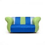 Zoomie Kids Espere Personalized Kids Microsuede Sofa Color: Blue .