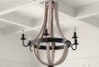 Phifer 6 - Light Candle Style Empire Chandelier with Wood Accents .