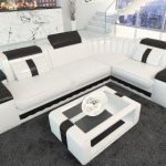 Design Leather Sofa Philadelphia L Shape with LED Lights | Modern .