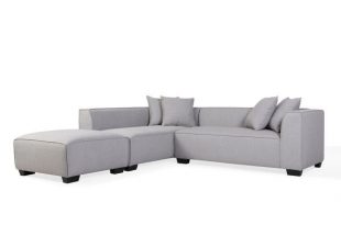 Shop Handy Living Phoenix Grey Sectional Sofa with Ottoman .