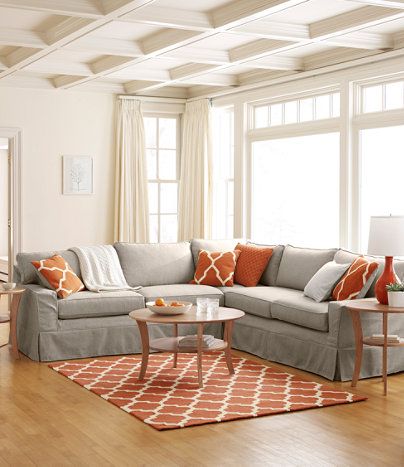 Portland Slipcovered Sectional Sofa | Sectional sofa slipcovers .
