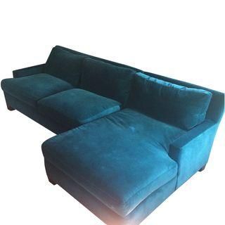 Teal Sofa with Chaise from Quatrine | Teal sofa, Sofa, Sectional so