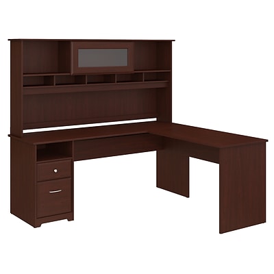 Bush Furniture Cabot 72W L Shaped Computer Desk with Hutch and .