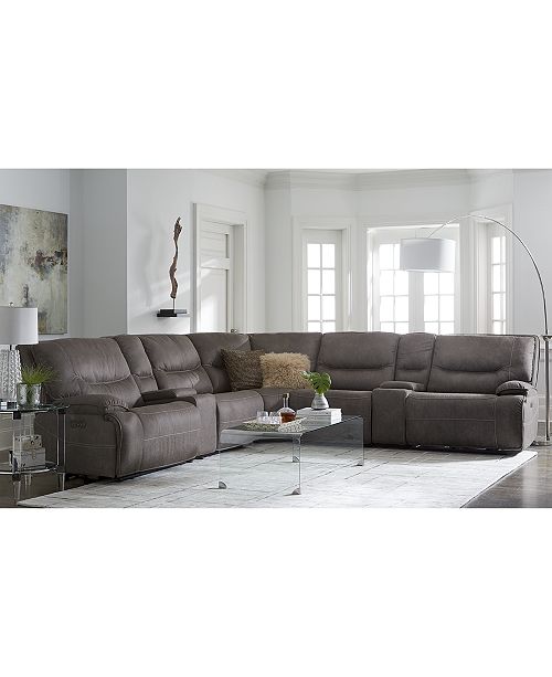 Furniture Felyx Fabric Power Reclining Sectional Sofa Collection .