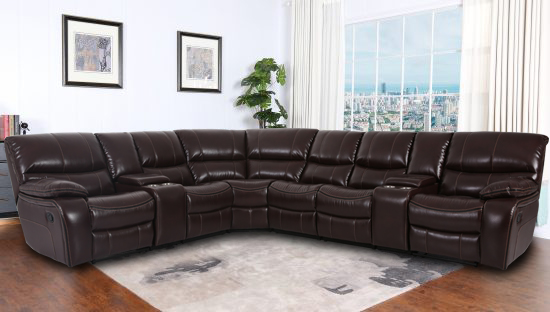 MADRID LEATHER GEL RECLINING SECTIONAL SOFA | Furniture .