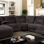 CM6853 6 pc Zuben gray chenille fabric sectional sofa with .