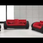 Red & Black Bonded Leather Sofa Set VGDM2811RB-BL - YouTu