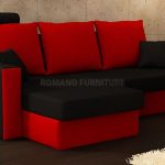 RED/BLACK Corner Sofa Bed "Olivia" | Black corner sofa, Corner .