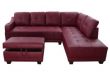 Faux Leather - Red - Sectionals - Living Room Furniture - The Home .