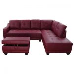 Faux Leather - Red - Sectionals - Living Room Furniture - The Home .