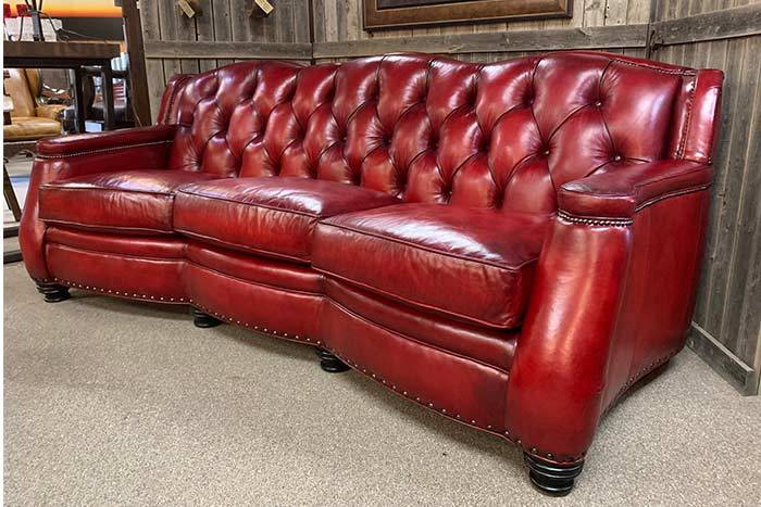 Toro Red Leather Sofa – Hat Creek Interio