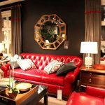 A Red Room: Decorating with the Color Red | Red leather sofa .