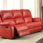 Zimra Contemporary Reclining Sofa in Red Faux Leath