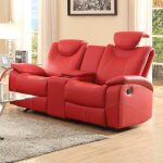 Homelegance Talbot Casual Red Faux Leather Reclining Sofa in the .