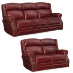 Shop Jesper Red Top Grain Leather Power Reclining Sofa and .