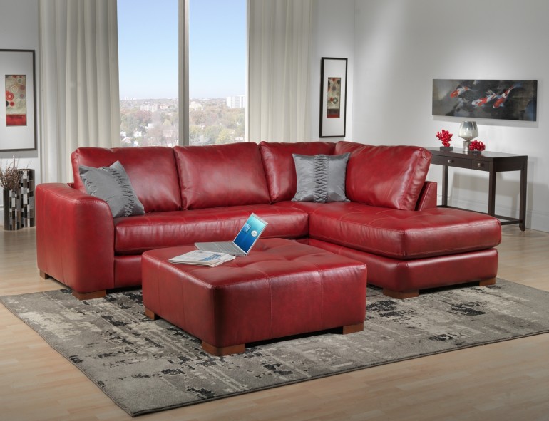 Furniture: Modern Red Leather Sectional Sofa For Modern Living .