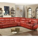 Pecos Red Leather Sectional 8480RED by Homelegan