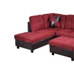 Star Home Living Red Microfiber and Faux Leather Left Chaise .
