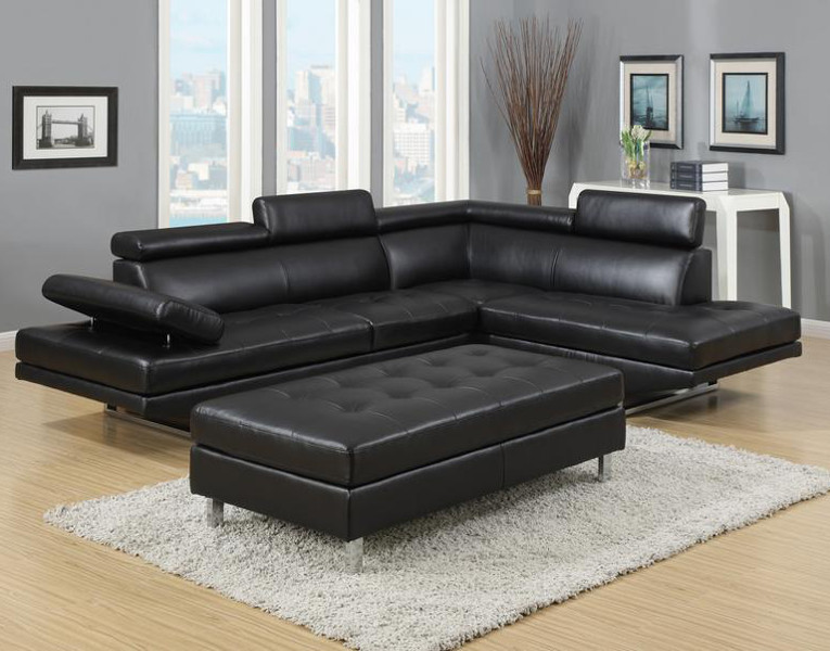 IBIZA LEATHER GEL SECTIONAL AND OTTOMAN SET | Furniture .