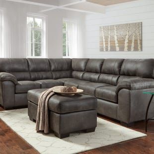 Tambo Reclining Sectional Gray in 2020 | Red leather sectional .