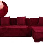 Amazon.com: Obokidly Anti-Wrinkle Velvet Sectional Sofa Slipcover .