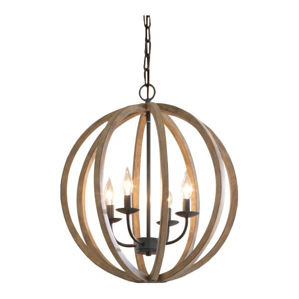 Ricciardo 4 - Light Candle Style Globe Chandelier with Wrought .