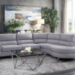 HE-9879GY-2PC 2 pc Bonita gray fabric sectional sofa set rounded .