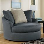 Mindy - Indigo Oversized Round Swivel Chair | Round sofa chair .