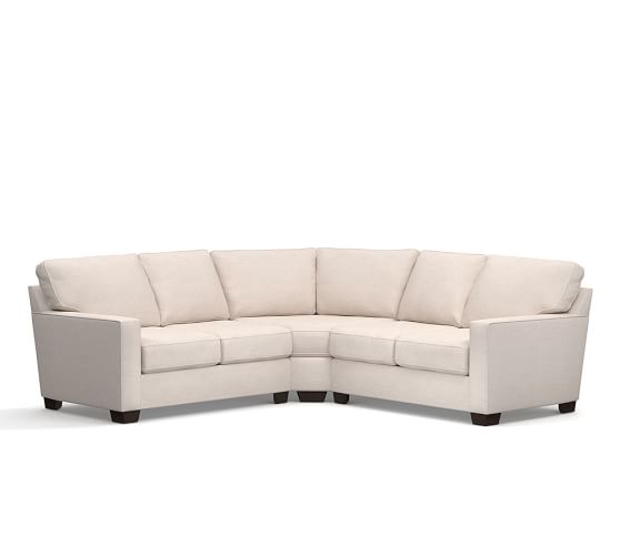Buchanan Square Arm Upholstered Curved 3-Piece L-Sectional with .