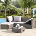 2020 Popular Rowley Patio Sofas Set with Cushio