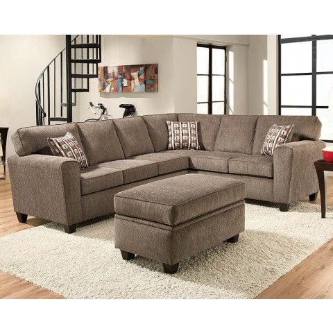 The Mickey Pewter 2 PC Sectional Sofa is a light gray, neutral .