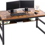 Amazon.com: TOPSKY 55" Computer Desk with Bookshelf/Metal Desk .