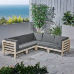 Brayden Studio Kronqui Patio Sectional with Cushions Cushion Color .