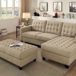 CM6440 3 pc Norma beige linen like fabric sectional sofa set with .