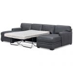 Furniture Avenell 3-Pc. Leather Sectional with Double Chaise .