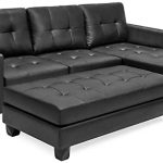 Amazon.com: Convertible Sectional Sofa Couch Leather with Ottoman .