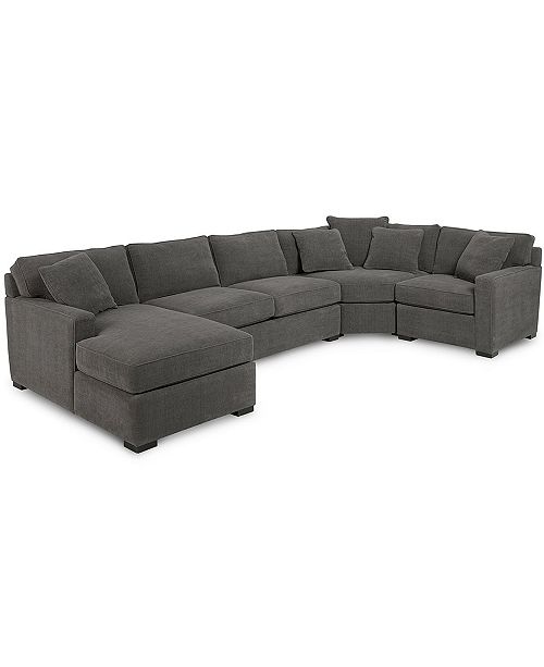 Furniture Radley 4-Piece Fabric Chaise Sectional Sofa, Created for .