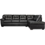 Shop Art Van Soho 2-piece Black Blended Leather Sectional Sofa .