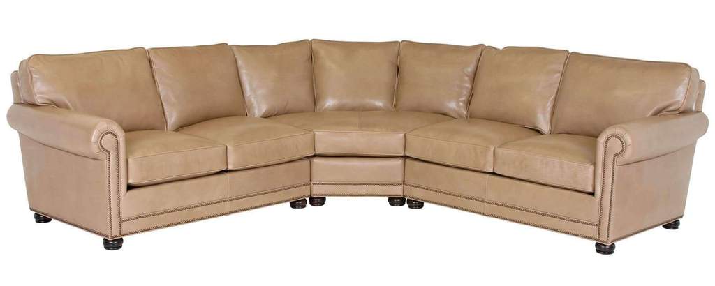 Aaron Designer Style Traditional Leather Sectional - Club Furnitu