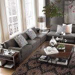 Bassett Furniture: Gray Sofa & Beige Walls : L-Shaped Sectional .