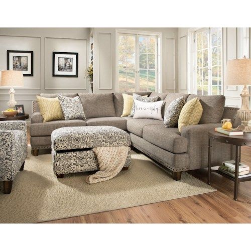 Franklin Julienne Sectional Sofa with Four Seats - Old Brick .