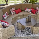 Broyhill Capilano Curved All-Weather Wicker Patio Sectional Sofa .