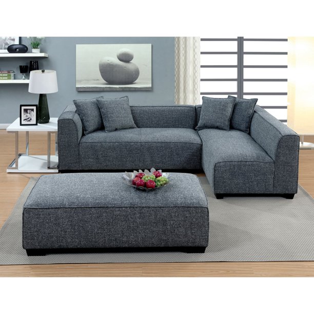 Furniture of America Misha Contemporary Style Plush Sectional Sofa .