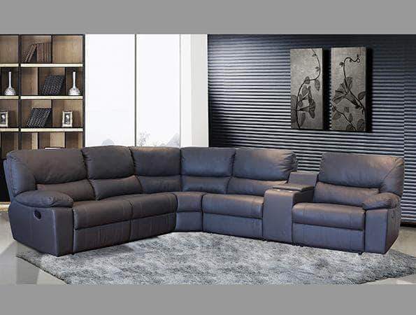 Karmen Reclining Corner Sectional Sofa in Leather Match with .