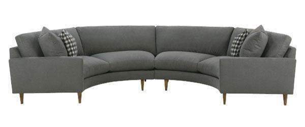 Clarice 2 Piece Curved Fabric Upholstered Sectional Sofa - Club .